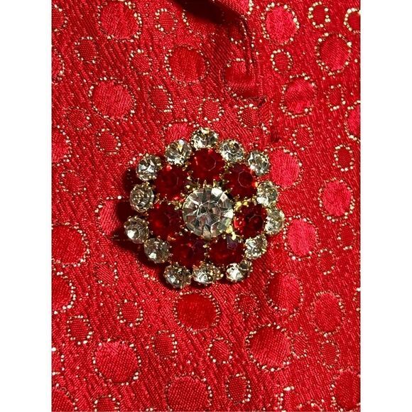 Daniela by Neicy's Red Sparkly Church Suit Skirt Suit Business Suit Size 8 - Picture 2 of 7